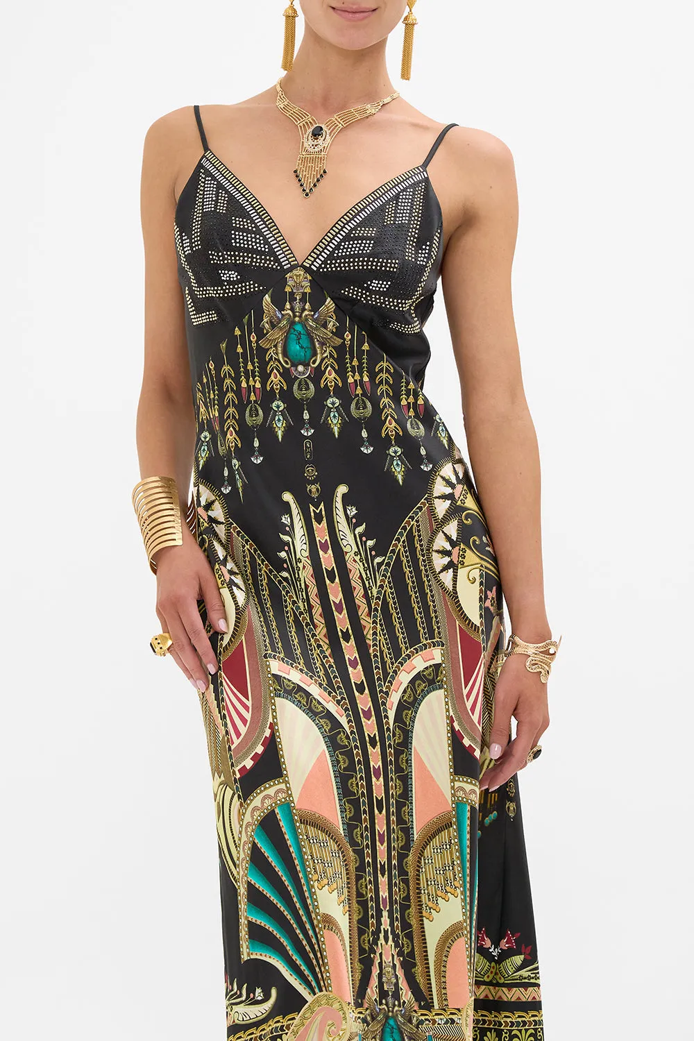 V NECK FULL LENGTH BIAS SLIP DRESS THEY CALLED HER NEFERTARI sold by Camilla product image thumbnail 5