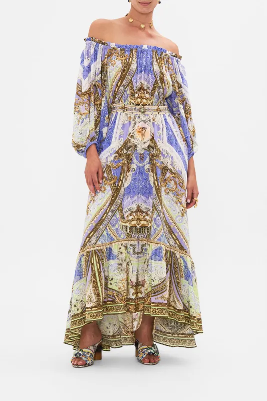FRILL OFF THE SHOULDER LONG DRESS GILDED PLEASURES sold by Camilla