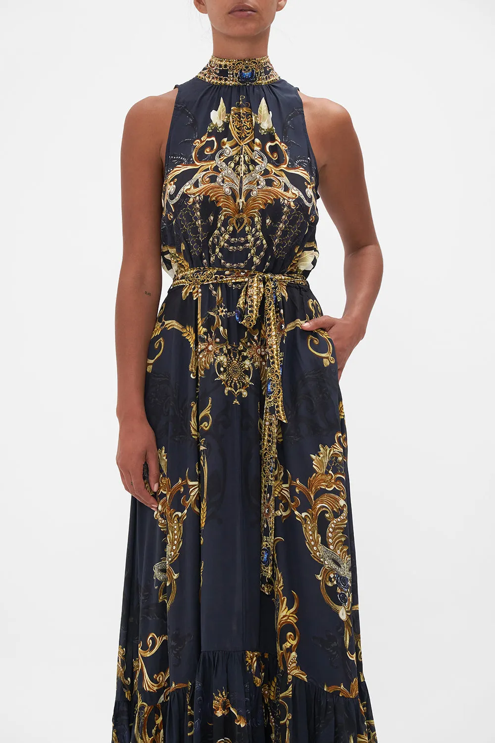 NECKTIE DRESS WITH ELASTICATED WAIST MOONLIGHT MELODIES sold by Camilla product image thumbnail 5