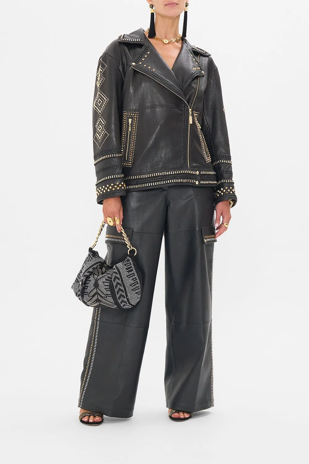 OVERSIZED LEATHER BIKER JACKET THEY CALLED HER NEFERTARI sold by Camilla