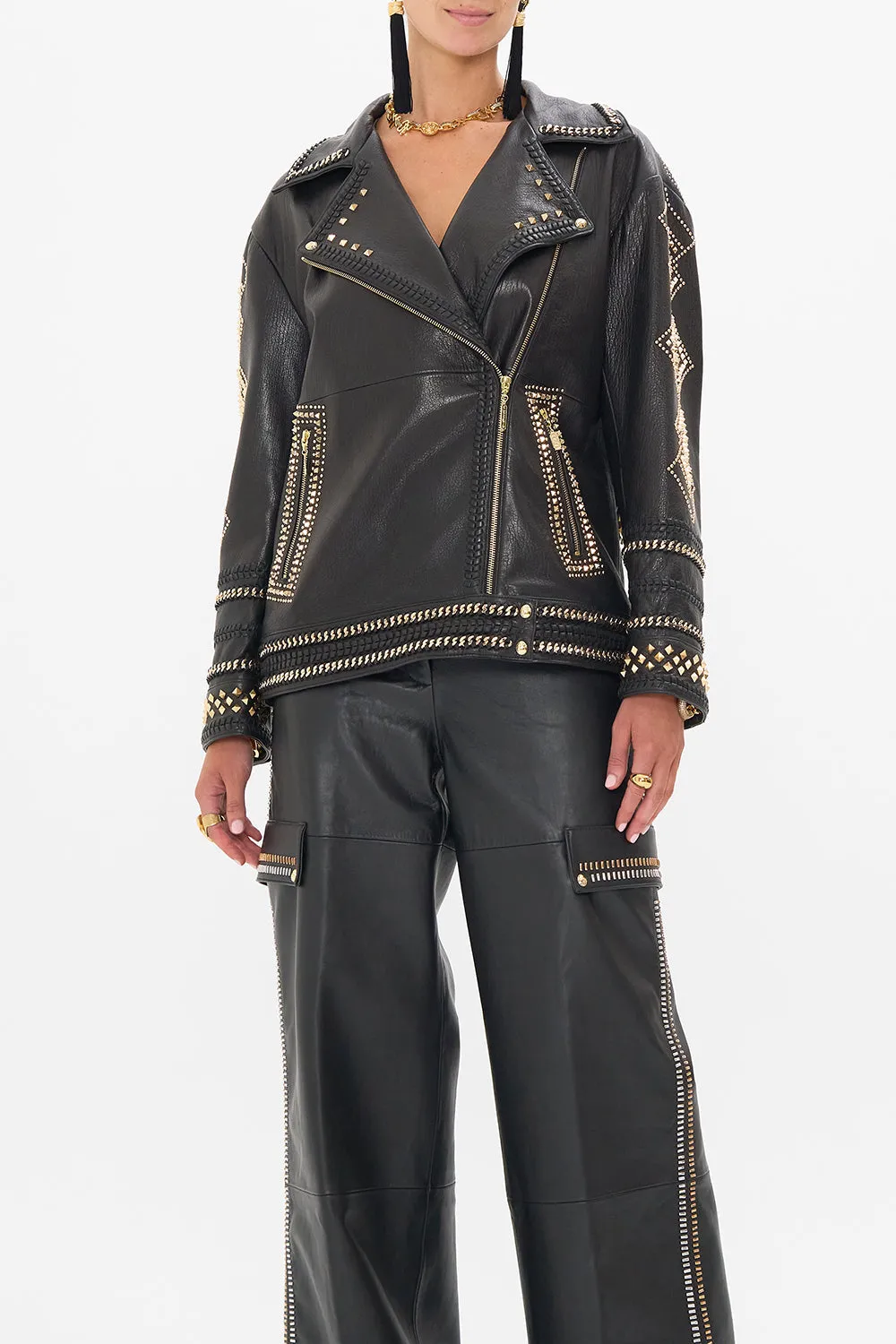 OVERSIZED LEATHER BIKER JACKET THEY CALLED HER NEFERTARI sold by Camilla product image thumbnail 5
