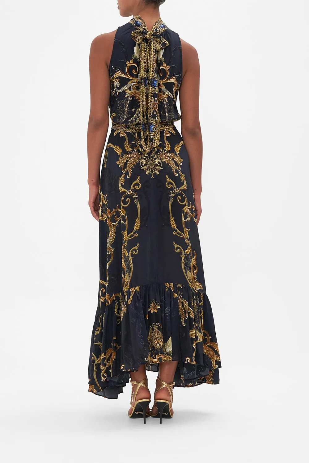 NECKTIE DRESS WITH ELASTICATED WAIST MOONLIGHT MELODIES sold by Camilla product image thumbnail 2