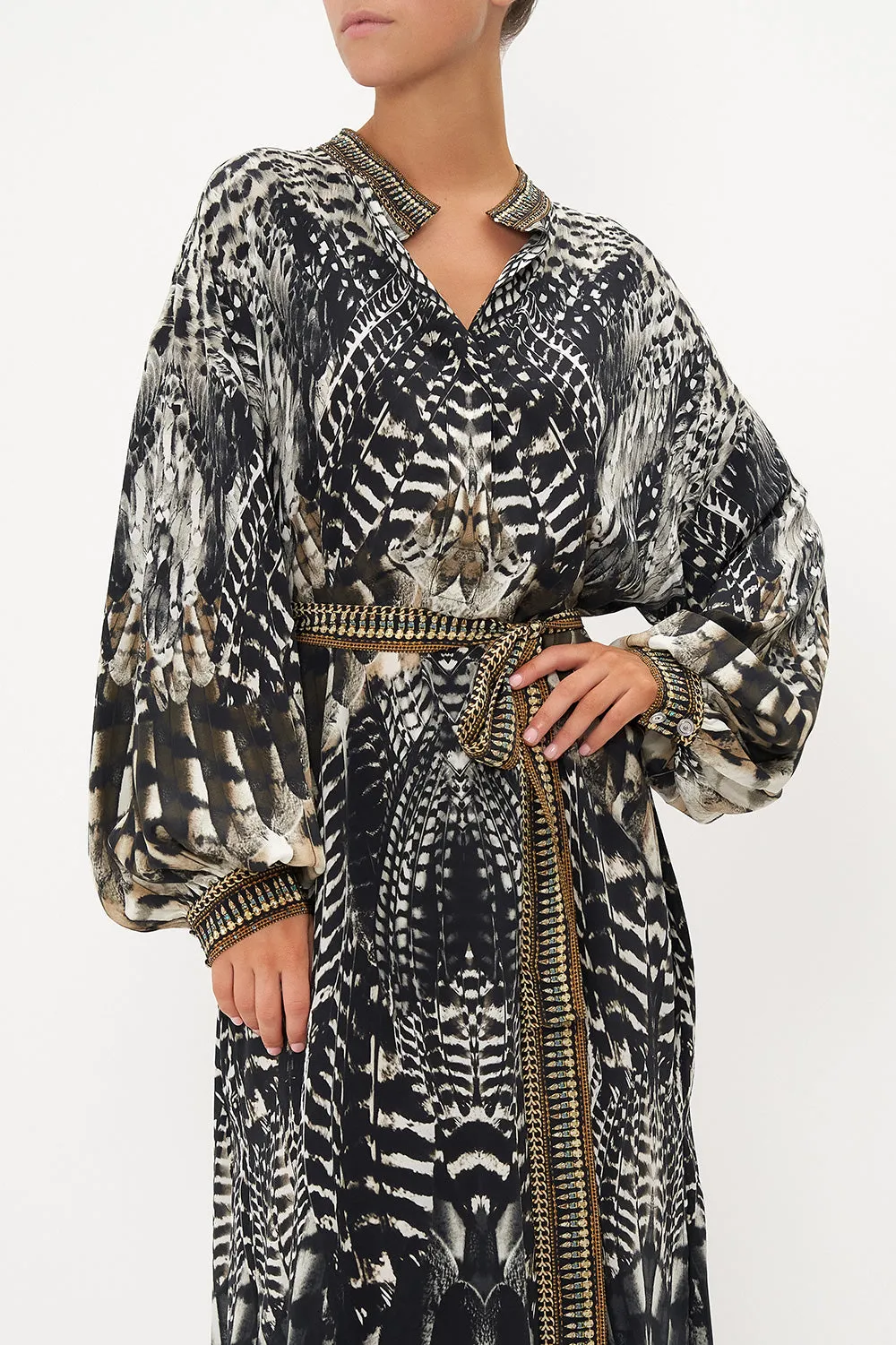 BLOUSON SLEEVE PLACKET DRESS NIGHT OWL sold by Camilla product image thumbnail 5