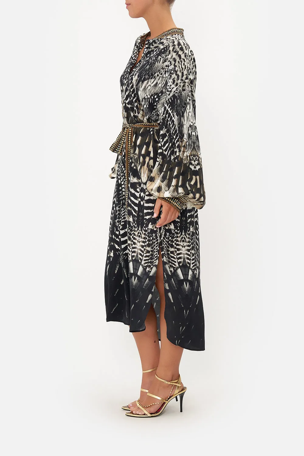 BLOUSON SLEEVE PLACKET DRESS NIGHT OWL sold by Camilla product image thumbnail 4