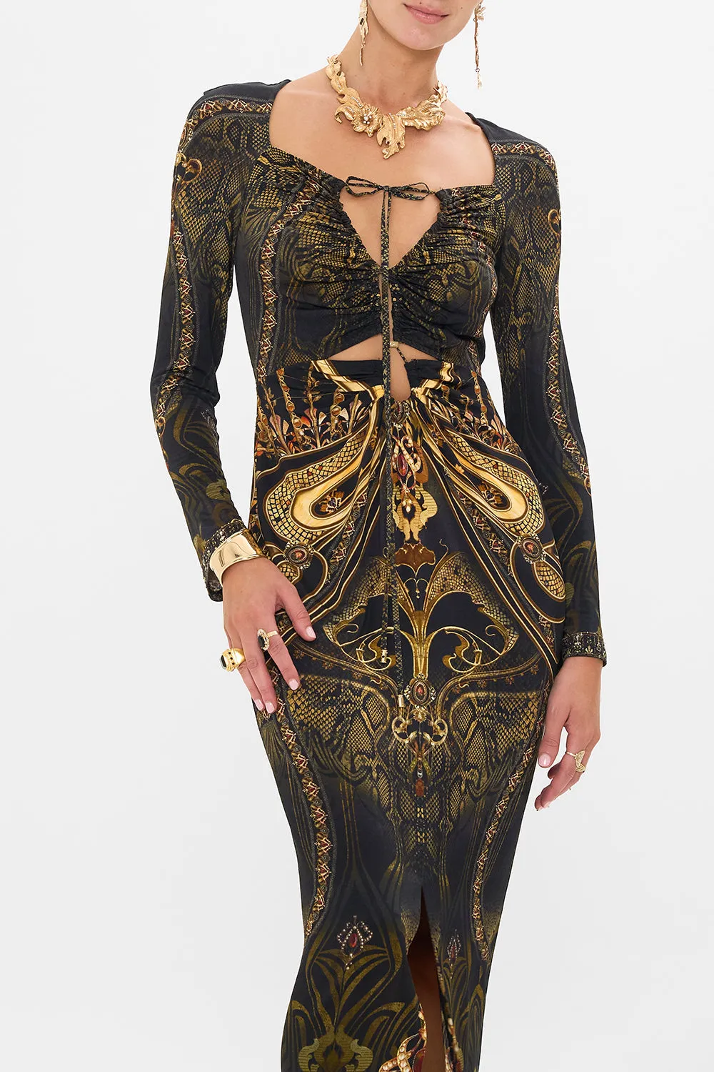 GATHERED CUT OUT JERSEY DRESS NOUVEAU NOIR sold by Camilla product image thumbnail 5