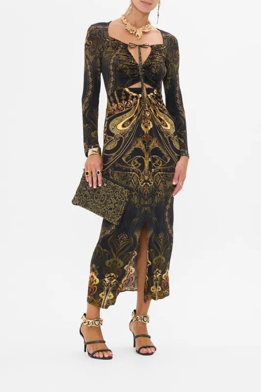 GATHERED CUT OUT JERSEY DRESS NOUVEAU NOIR sold by Camilla