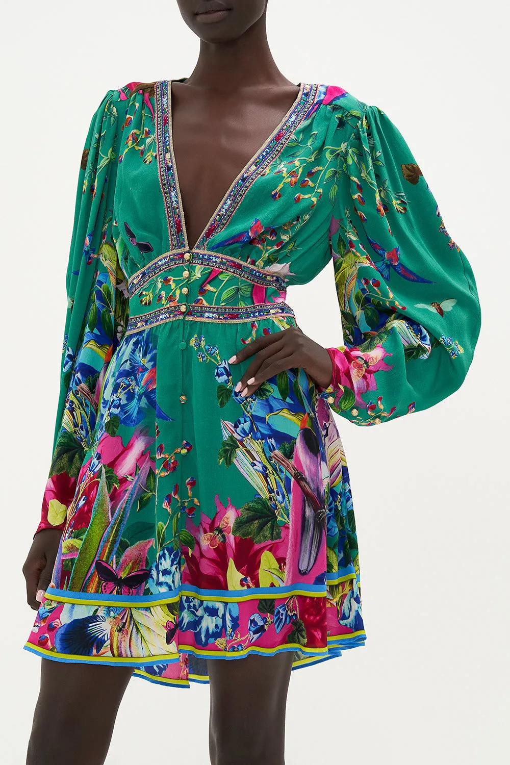 DROP SLEEVE DRESS WITH WAISTBAND RUN FROM PARADISE sold by Camilla product image thumbnail 5