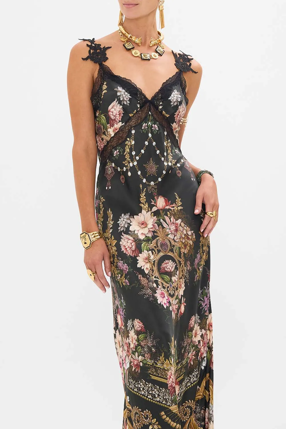 V NECK FULL LENGTH BIAS SLIP DRESS DYNASTY DAZE sold by Camilla product image thumbnail 5