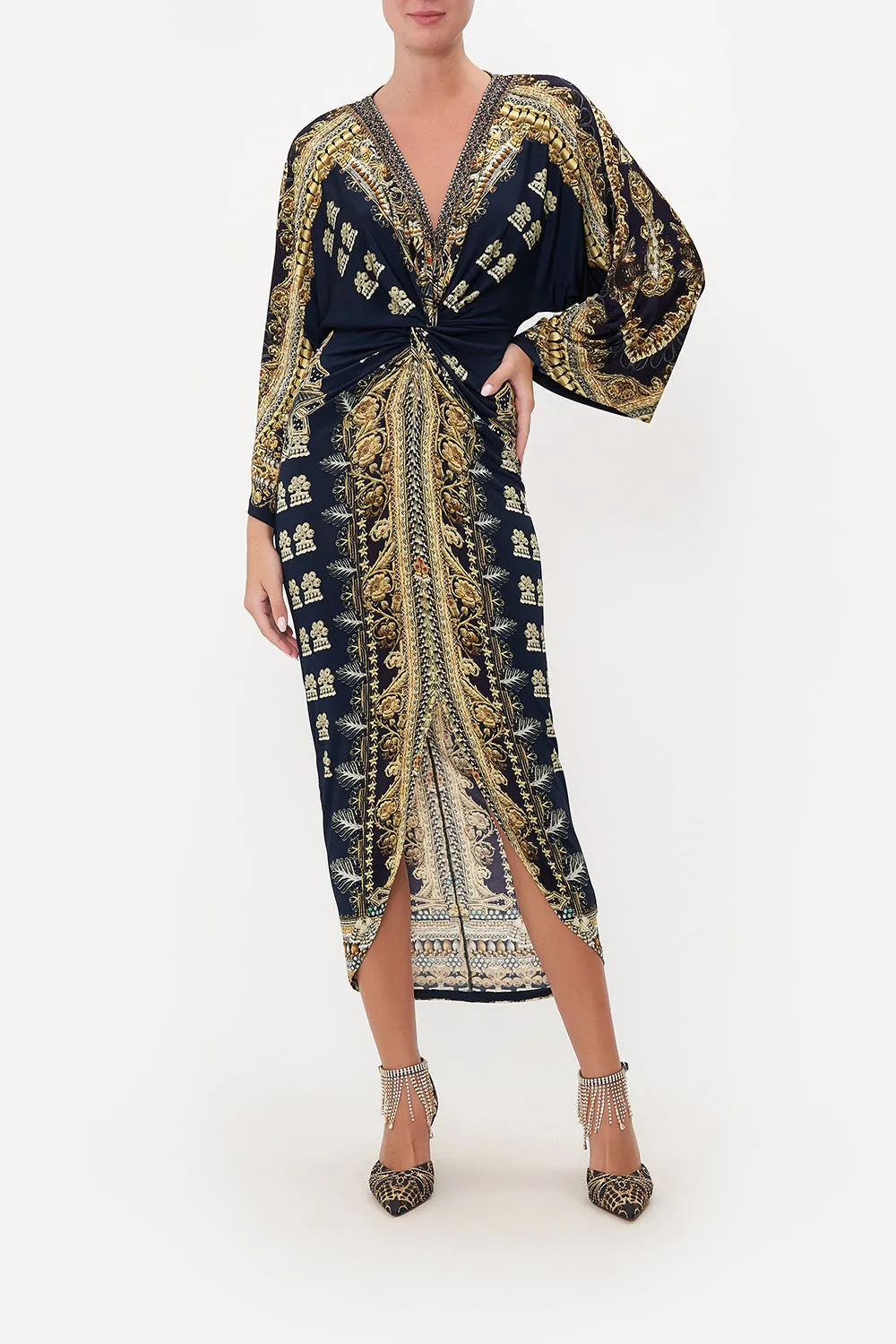 LONG SPLIT FRONT TWIST DRESS ITS ALL OVER TORERO sold by Camilla product image thumbnail 2