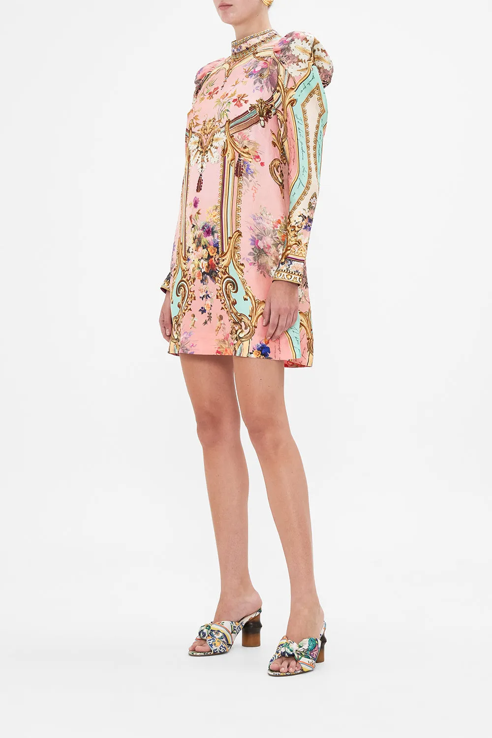 PUFF SLEEVE HIGH NECK MINI DRESS LETTERS FROM THE PINK ROOM sold by Camilla product image thumbnail 4