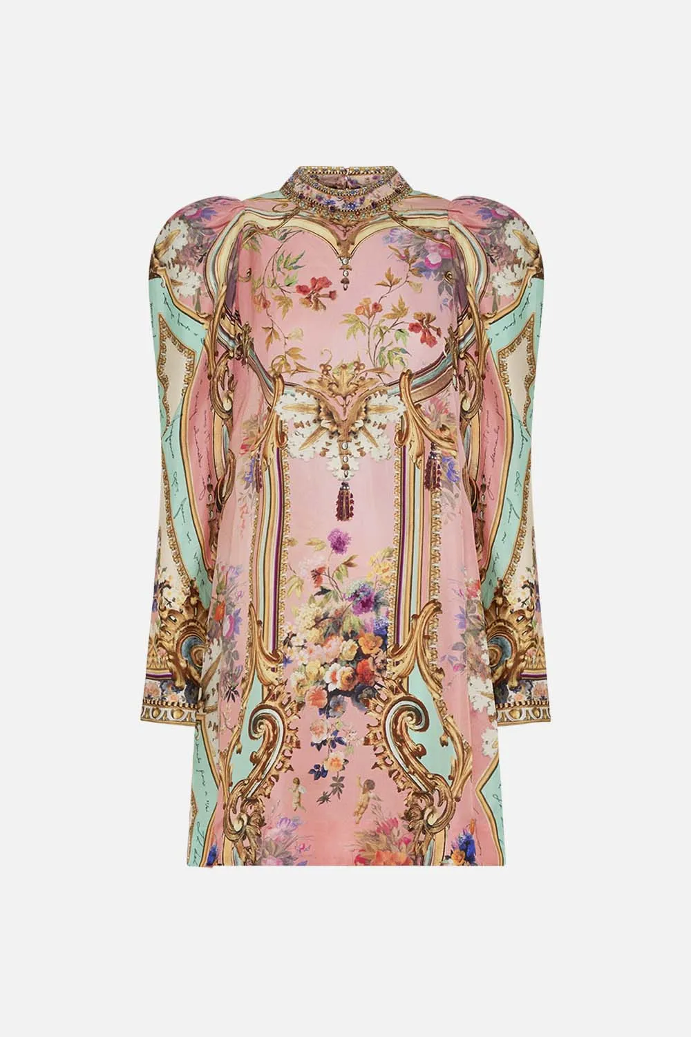 PUFF SLEEVE HIGH NECK MINI DRESS LETTERS FROM THE PINK ROOM sold by Camilla product image thumbnail 3