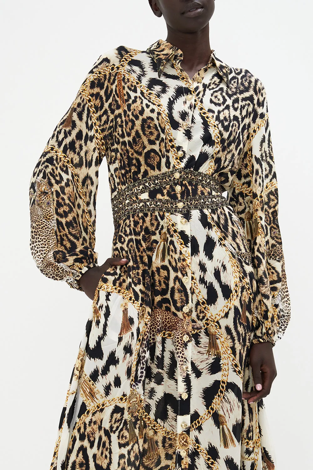 WAISTBAND LONG DRESS WITH COLLAR ROLE CALL sold by Camilla product image thumbnail 5