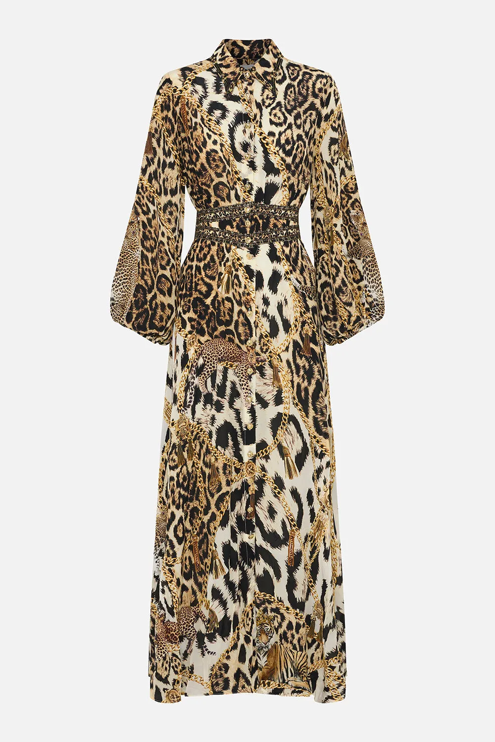 WAISTBAND LONG DRESS WITH COLLAR ROLE CALL sold by Camilla product image thumbnail 3