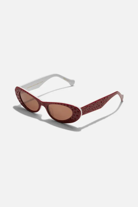 CHAMPAGNE & CAVIAR SUNGLASSES RED CRYSTAL sold by Camilla