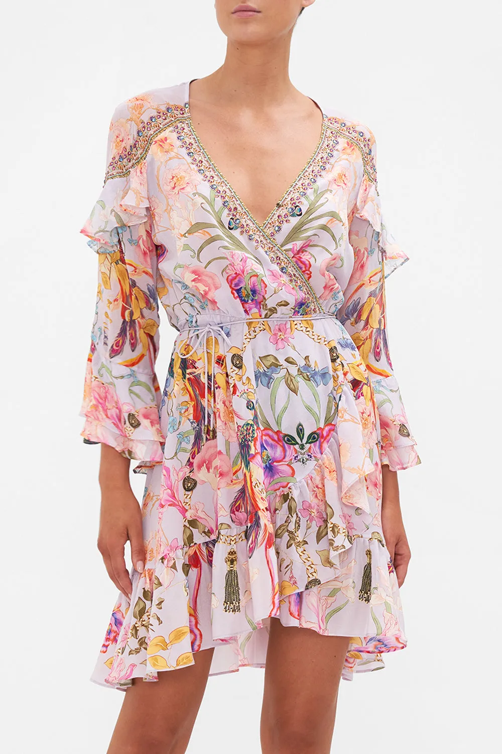 SHORT WRAP DRESS WITH RUFFLES NATURES KALEIDOSCOPE sold by Camilla product image thumbnail 5