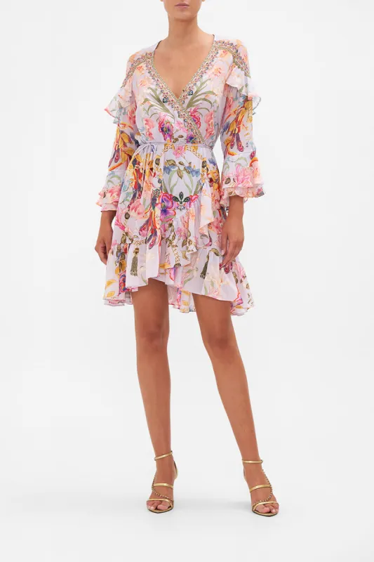 SHORT WRAP DRESS WITH RUFFLES NATURES KALEIDOSCOPE sold by Camilla