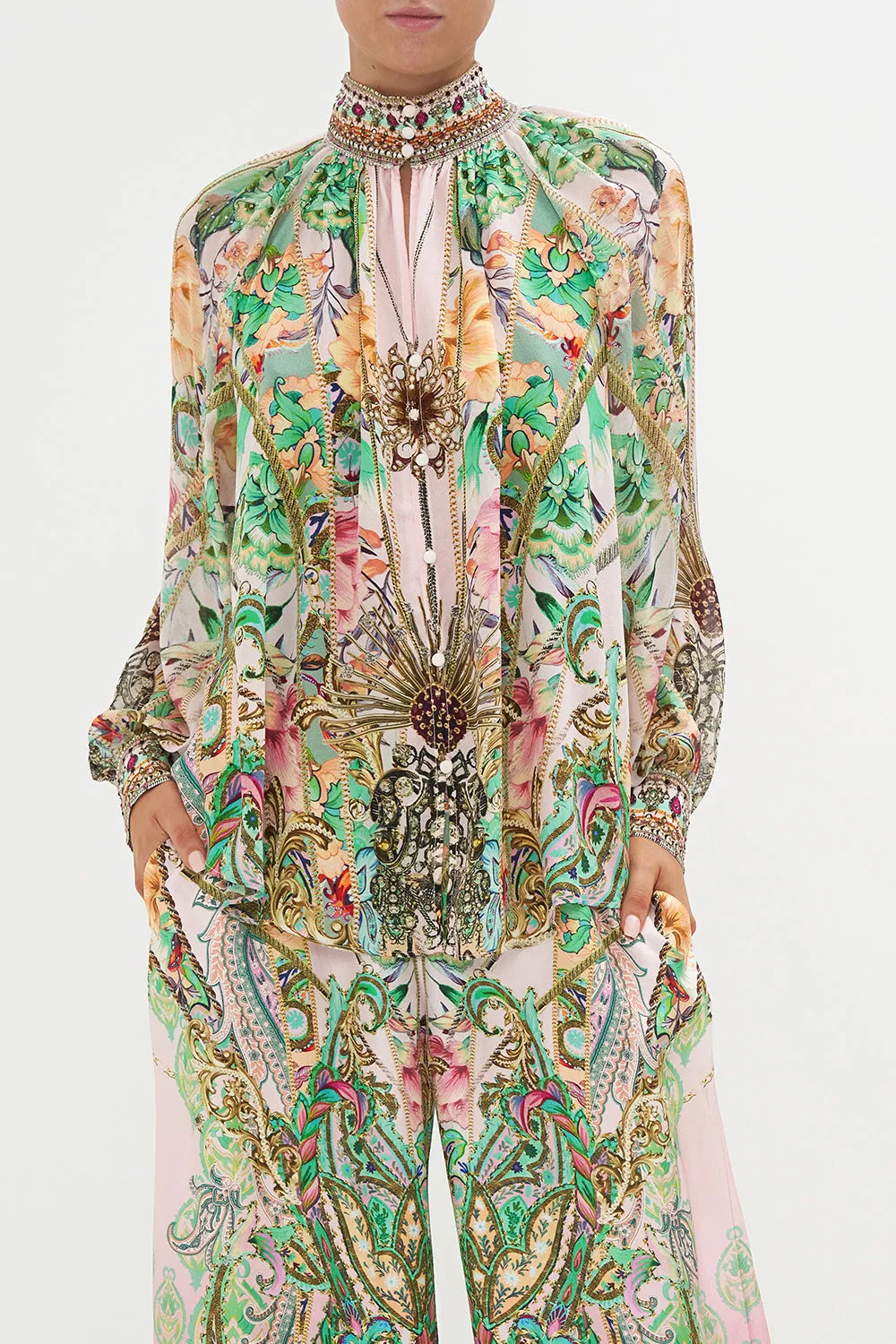 RAGLAN BUTTON UP SHIRT LOST CITY sold by Camilla product image thumbnail 5