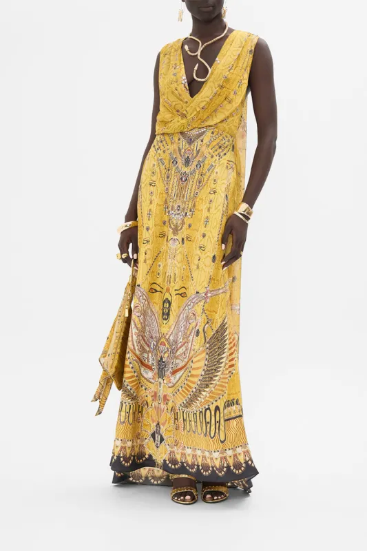 SLEEVELESS DRAPED T BACK LONG DRESS VALLEY OF THE KINGS sold by Camilla