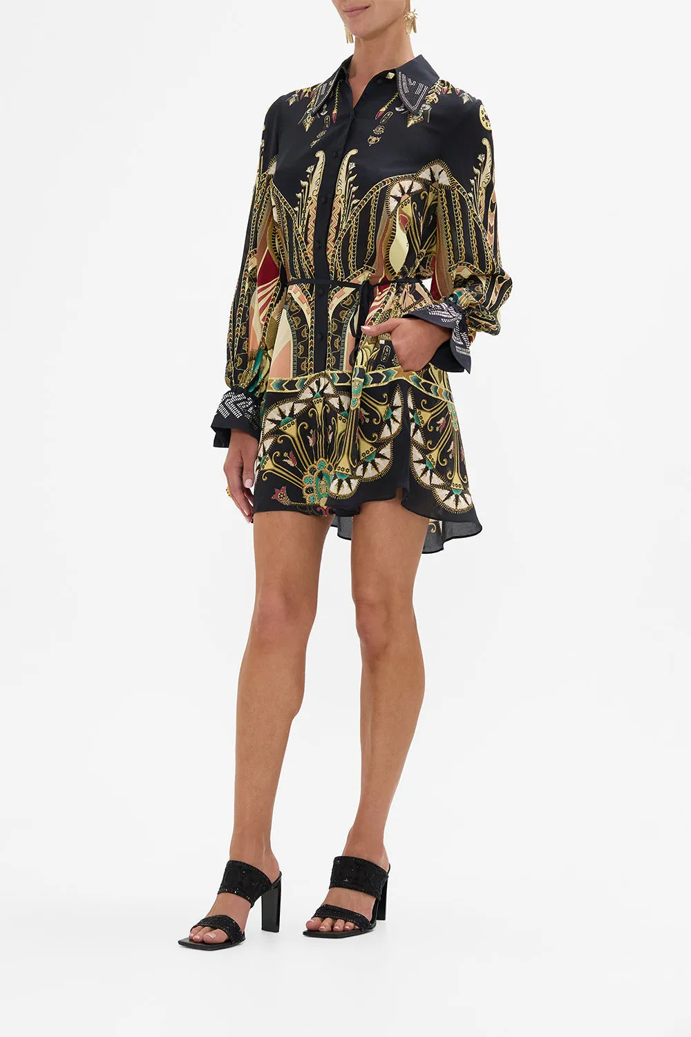 SHIFT SHIRT DRESS WITH GILDED MESH CUFF THEY CALLED HER NEFERTARI sold by Camilla product image thumbnail 4