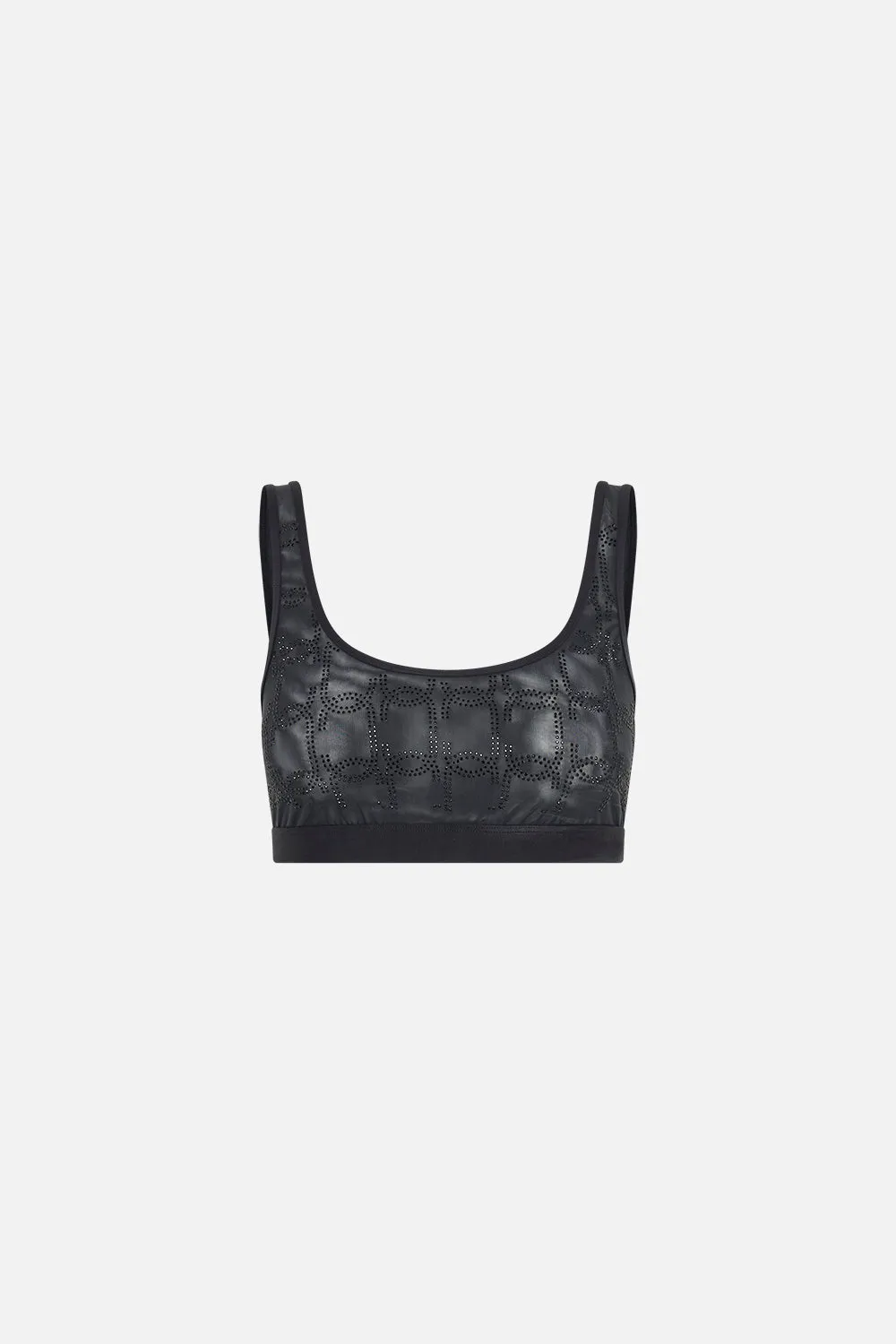 MESH ROUND NECK CROP SOLID BLACK sold by Camilla product image thumbnail 3