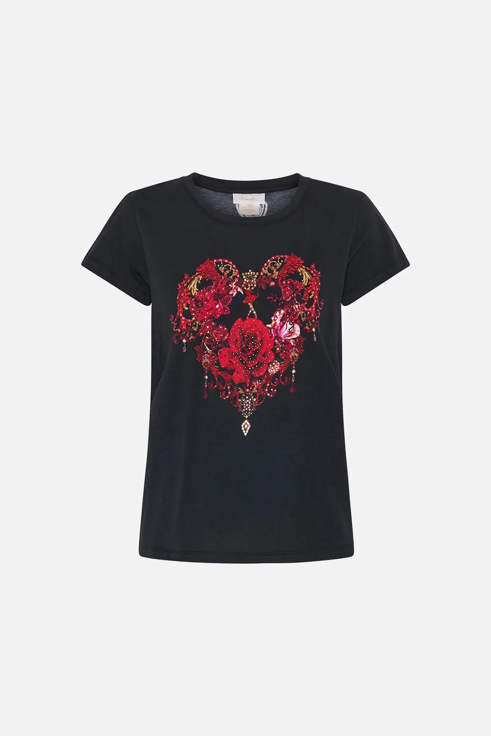 SLIM FIT ROUND NECK T-SHIRT SISTERHOOD OF THE ROSE sold by Camilla product image thumbnail 3