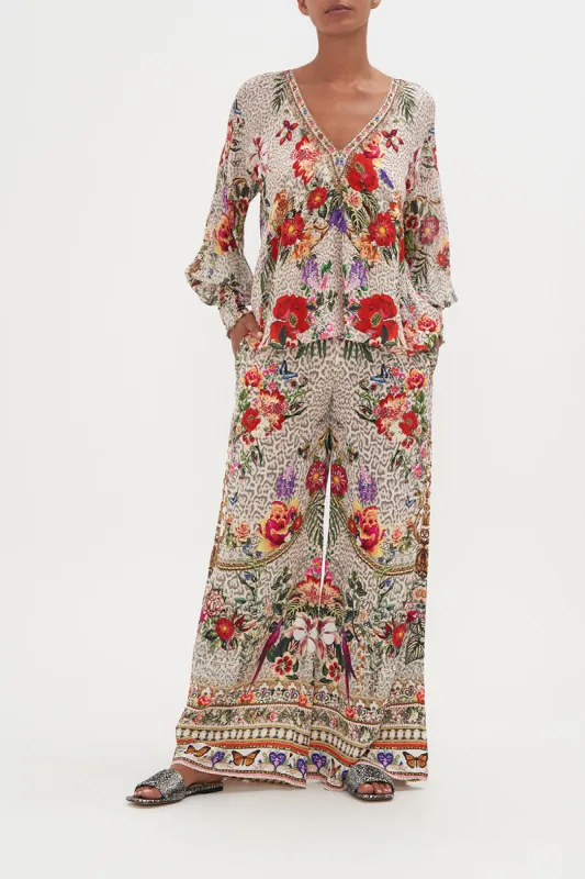 SHIRRED CUFF BLOUSE LEOS BOUQUET sold by Camilla