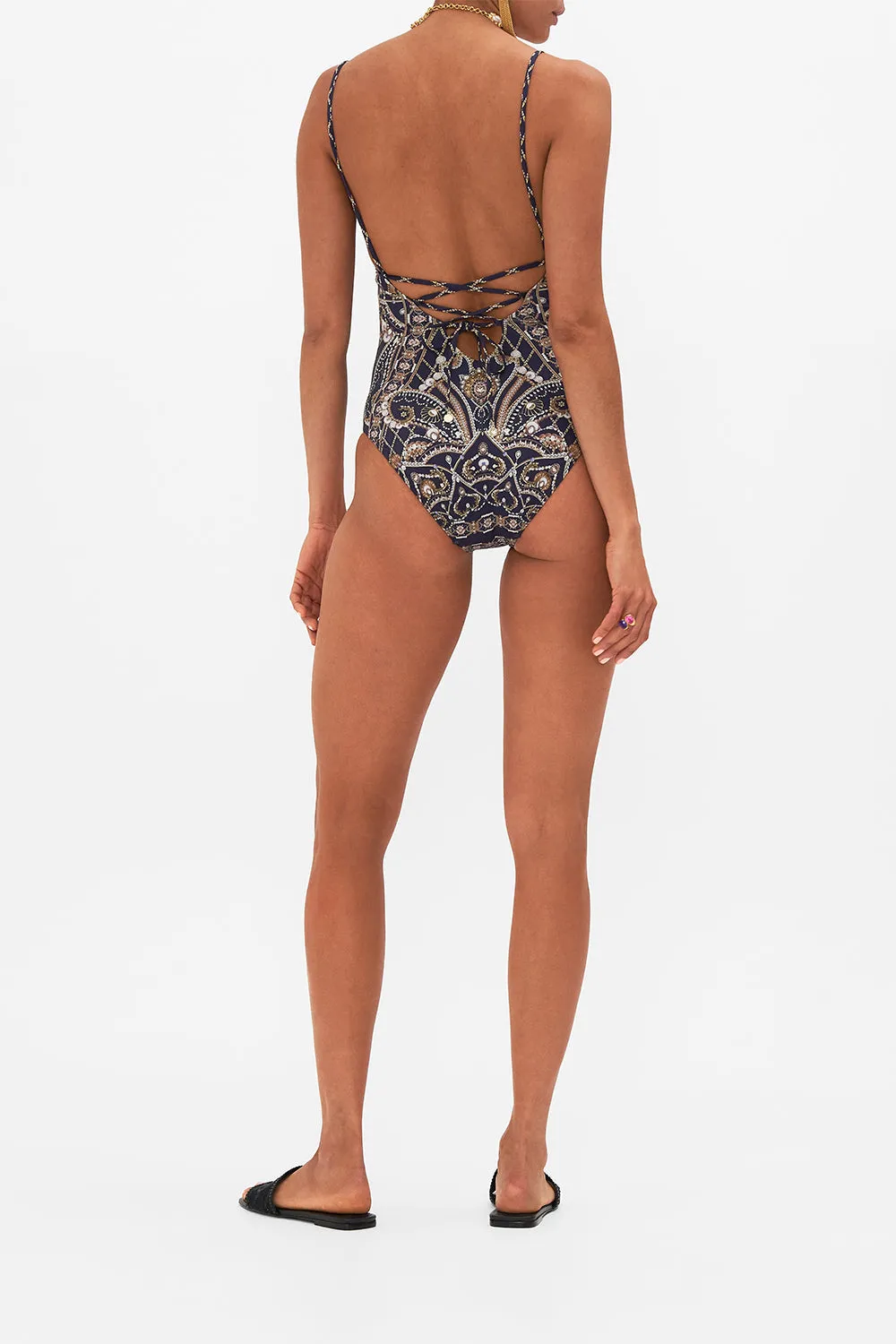 TIE BACK V-NECK ONE PIECE DANCE WITH THE DUKE sold by Camilla product image thumbnail 2