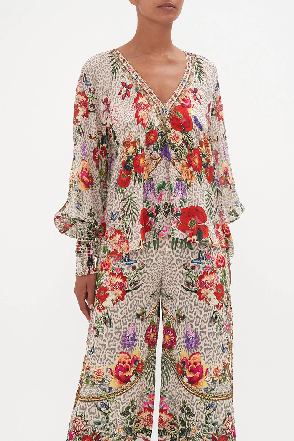 SHIRRED CUFF BLOUSE LEOS BOUQUET sold by Camilla product image thumbnail 5