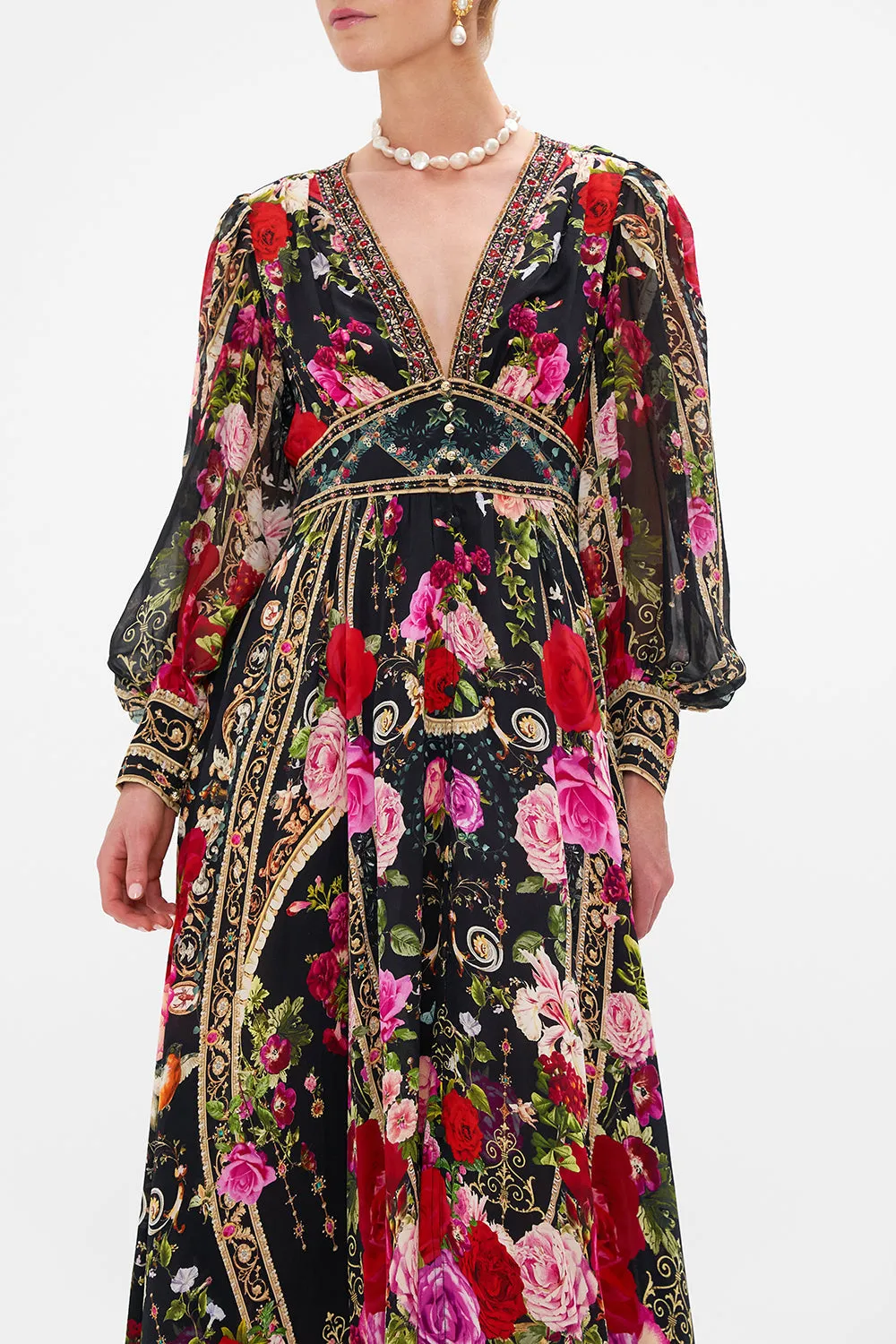 SHAPED WAISTBAND DRESS WITH GATHERED SLEEVES RESERVATION FOR LOVE sold by Camilla product image thumbnail 5