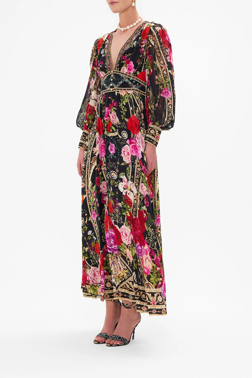 SHAPED WAISTBAND DRESS WITH GATHERED SLEEVES RESERVATION FOR LOVE sold by Camilla product image thumbnail 4