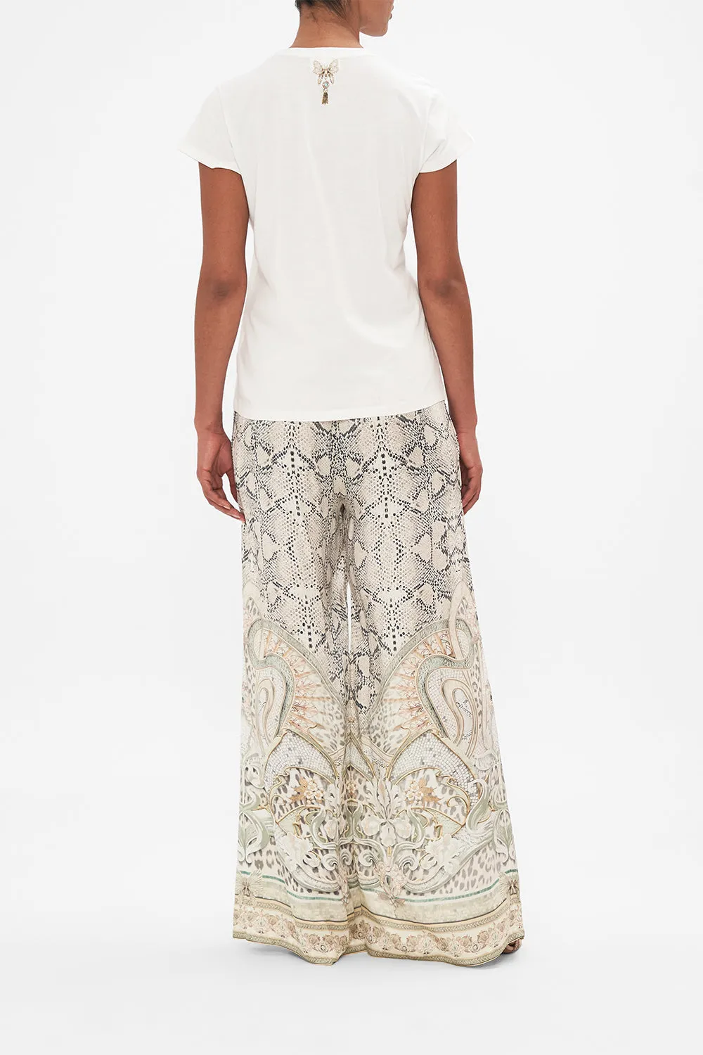 SLIM FIT ROUND NECK T-SHIRT - WHITE LOOKING GLASS HOUSES sold by Camilla product image thumbnail 2