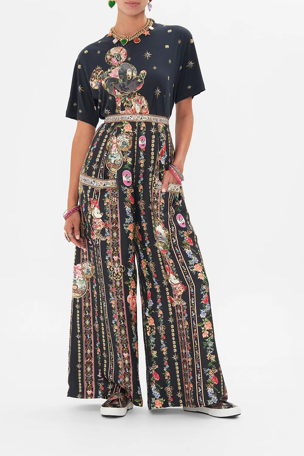 WIDE LEG TROUSER WITH FRONT POCKETS MIDNIGHT AT MINNIES sold by Camilla