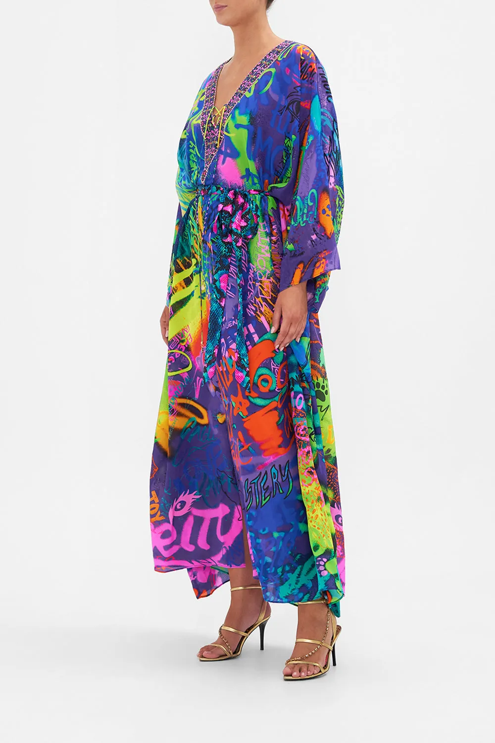 SPLIT HEM LACE UP KAFTAN MOTHER EARTHS ARMY sold by Camilla product image thumbnail 4