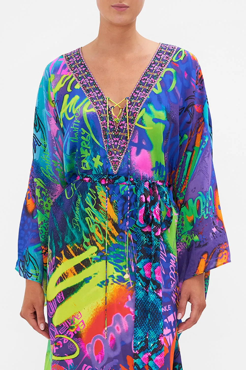 SPLIT HEM LACE UP KAFTAN MOTHER EARTHS ARMY sold by Camilla product image thumbnail 5