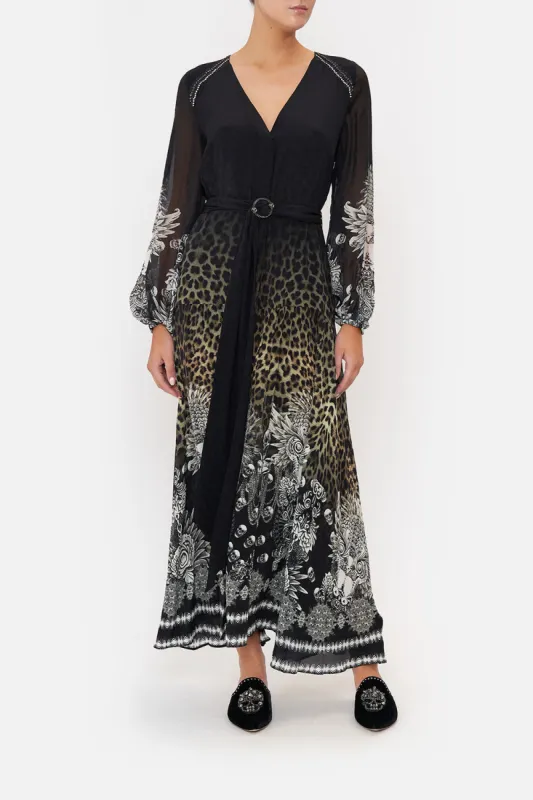 V NECK DRESS WITH BELT ORDER OF DISORDER sold by Camilla