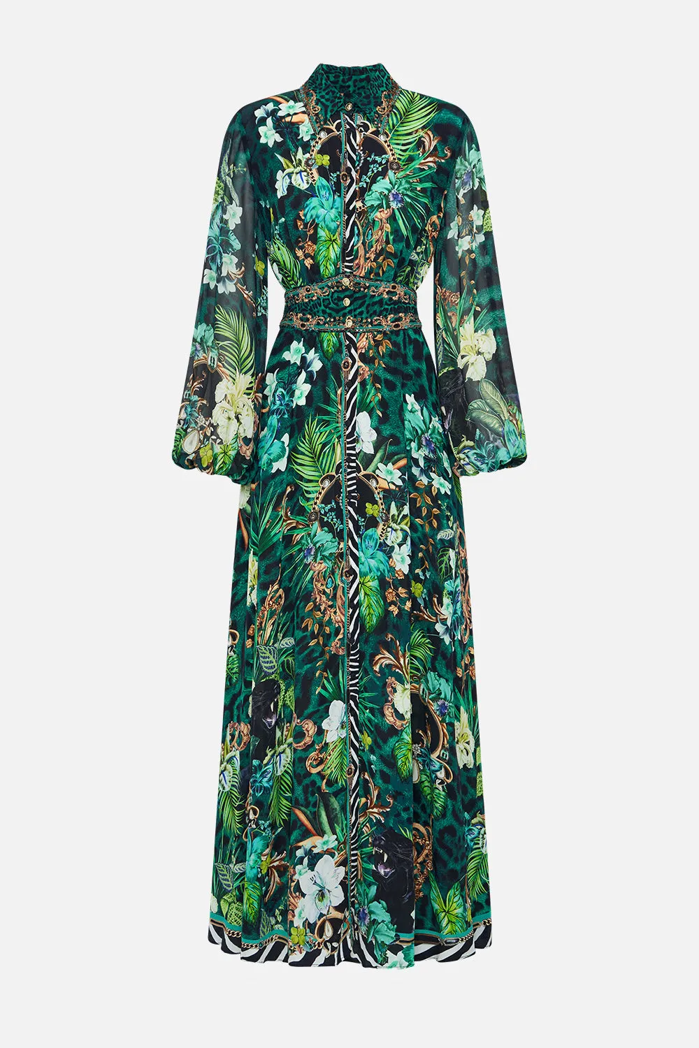 WAISTBAND LONG DRESS WITH COLLAR SING MY SONG sold by Camilla product image thumbnail 3