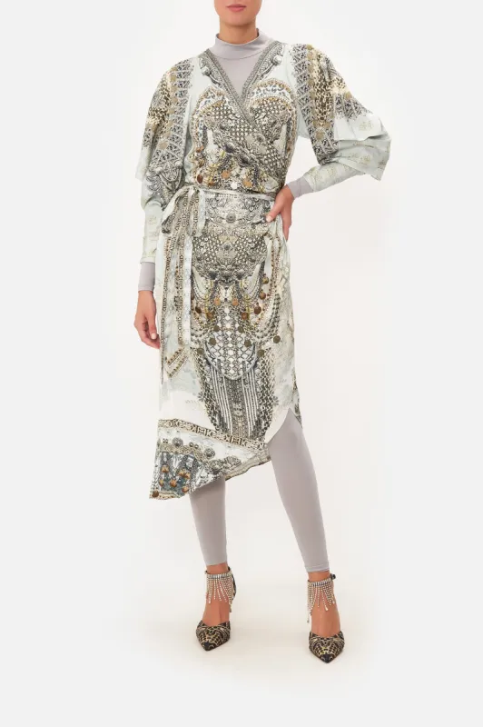 WRAP DRESS WITH DRAPED SLEEVE FREE ESPIRITU sold by Camilla