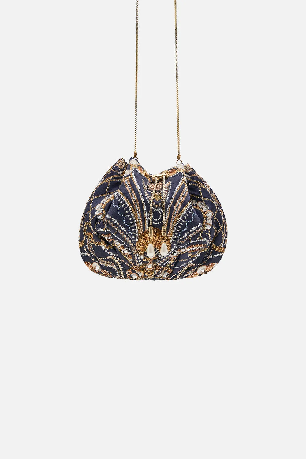 DRAWSTRING POUCH WITH CHAIN STRAP DANCE WITH THE DUKE sold by Camilla