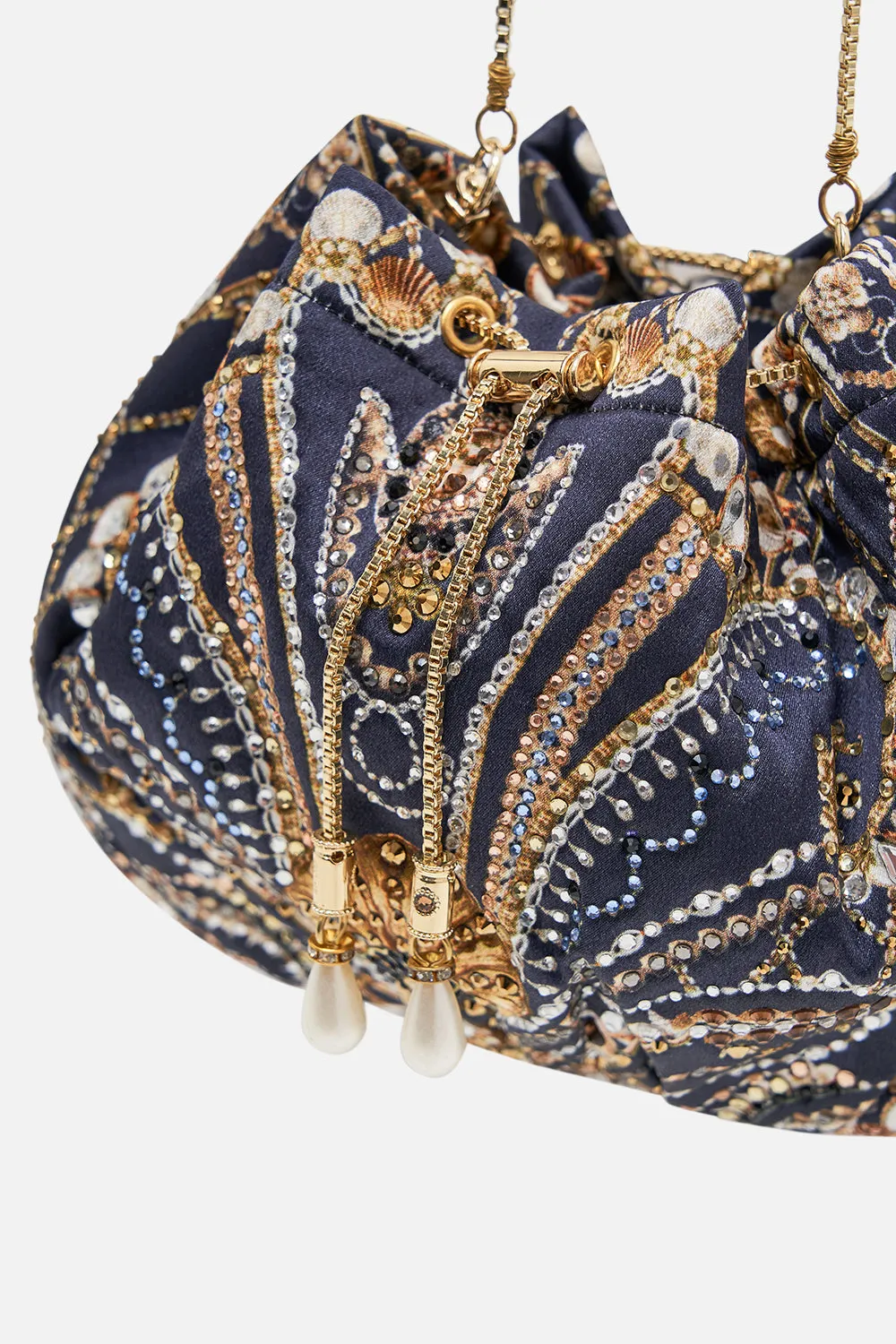 DRAWSTRING POUCH WITH CHAIN STRAP DANCE WITH THE DUKE sold by Camilla product image thumbnail 2