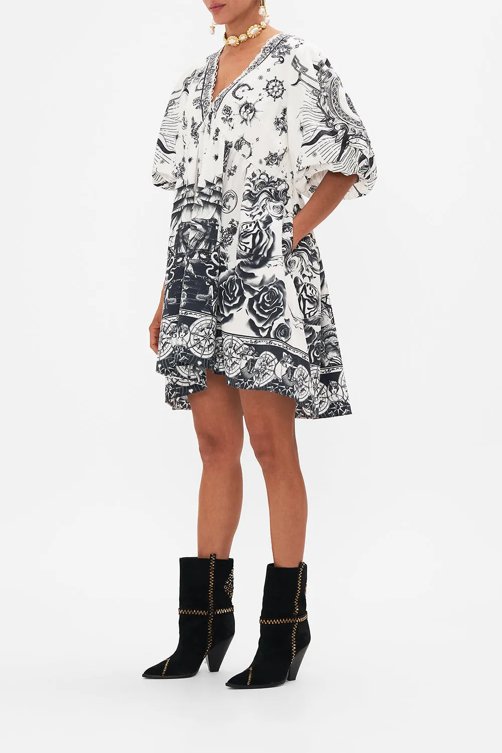 PUFF SLEEVE SHORT DRESS TALES OF TATTOO sold by Camilla product image thumbnail 4