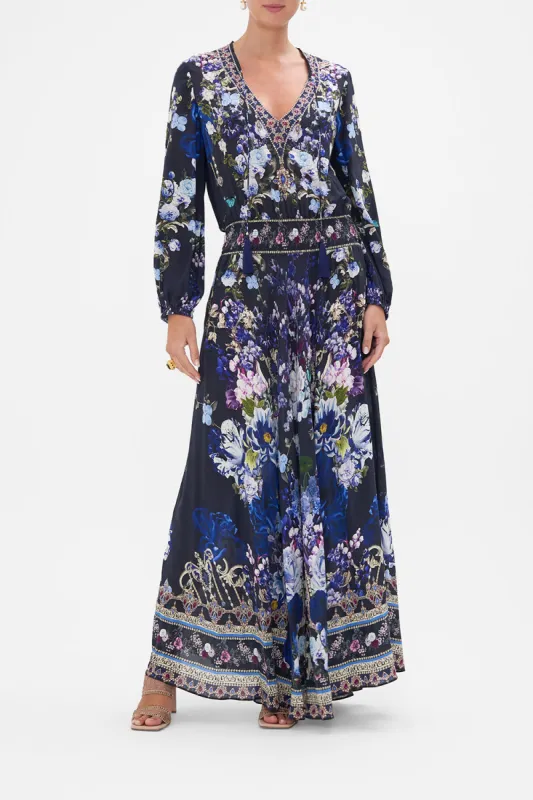 SHIRRED RELAXED FIT DRESS OBSIDIAN BLOOM sold by Camilla