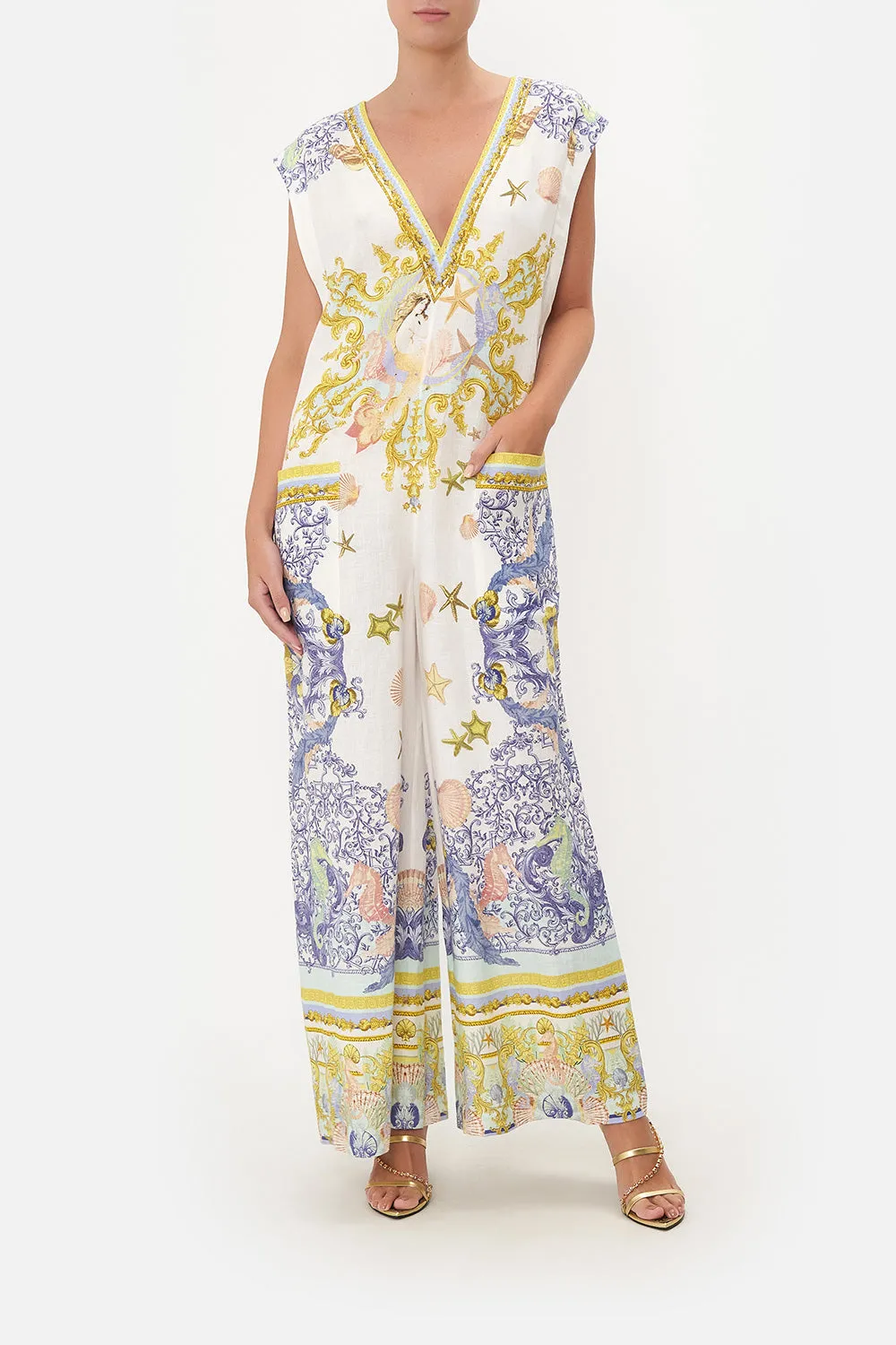 V NECK JUMPSUIT WITH PATCH POCKETS STAR OF THE SEA sold by Camilla