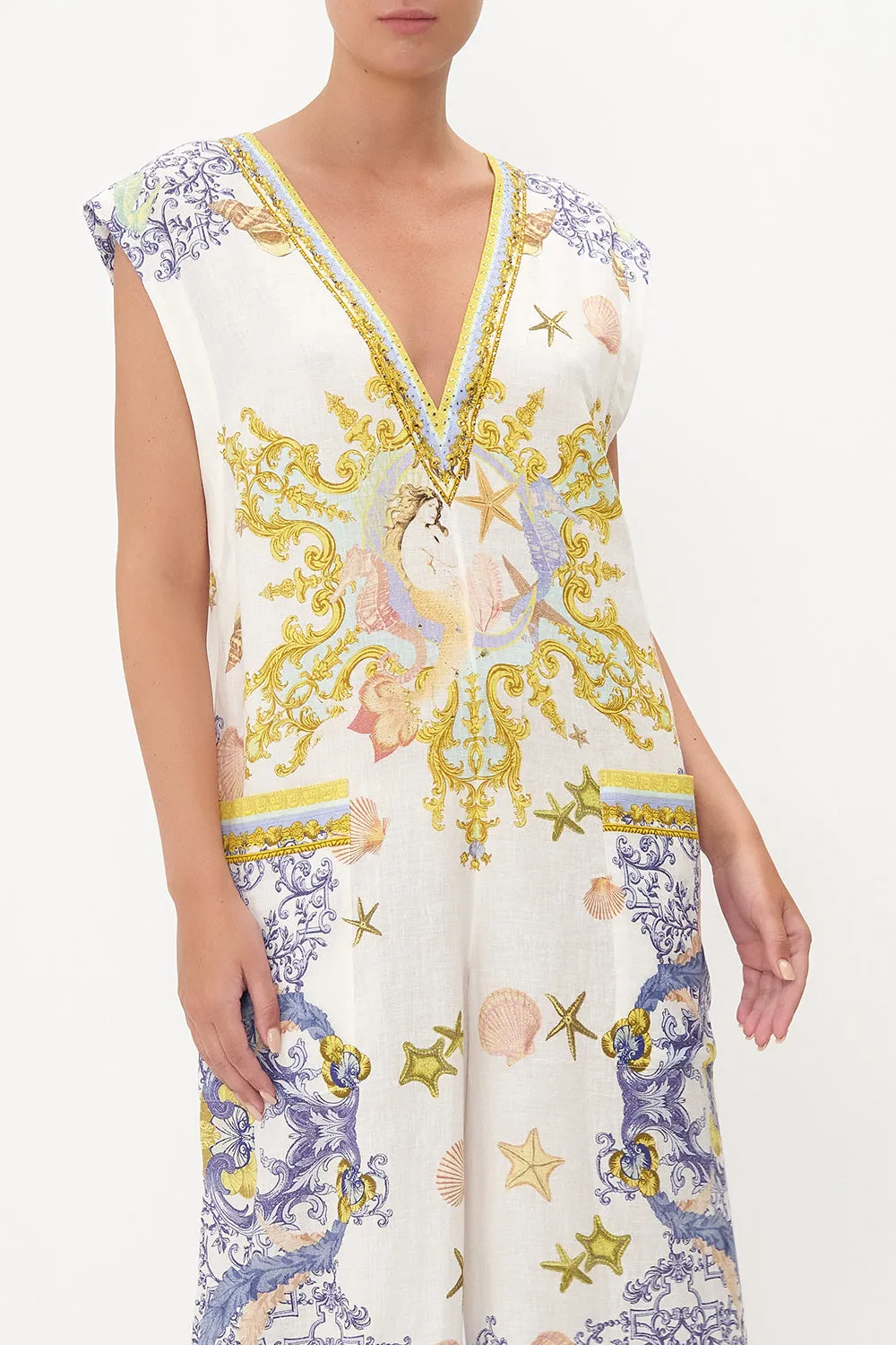 V NECK JUMPSUIT WITH PATCH POCKETS STAR OF THE SEA sold by Camilla product image thumbnail 5