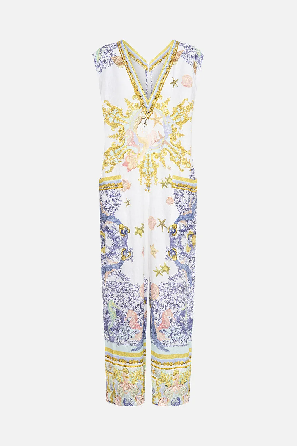 V NECK JUMPSUIT WITH PATCH POCKETS STAR OF THE SEA sold by Camilla product image thumbnail 3