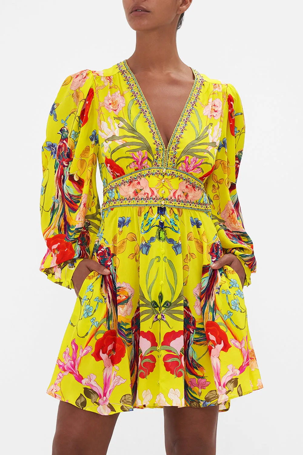 DROP SLEEVE DRESS WITH WAISTBAND PEACOCK PROUD sold by Camilla product image thumbnail 5