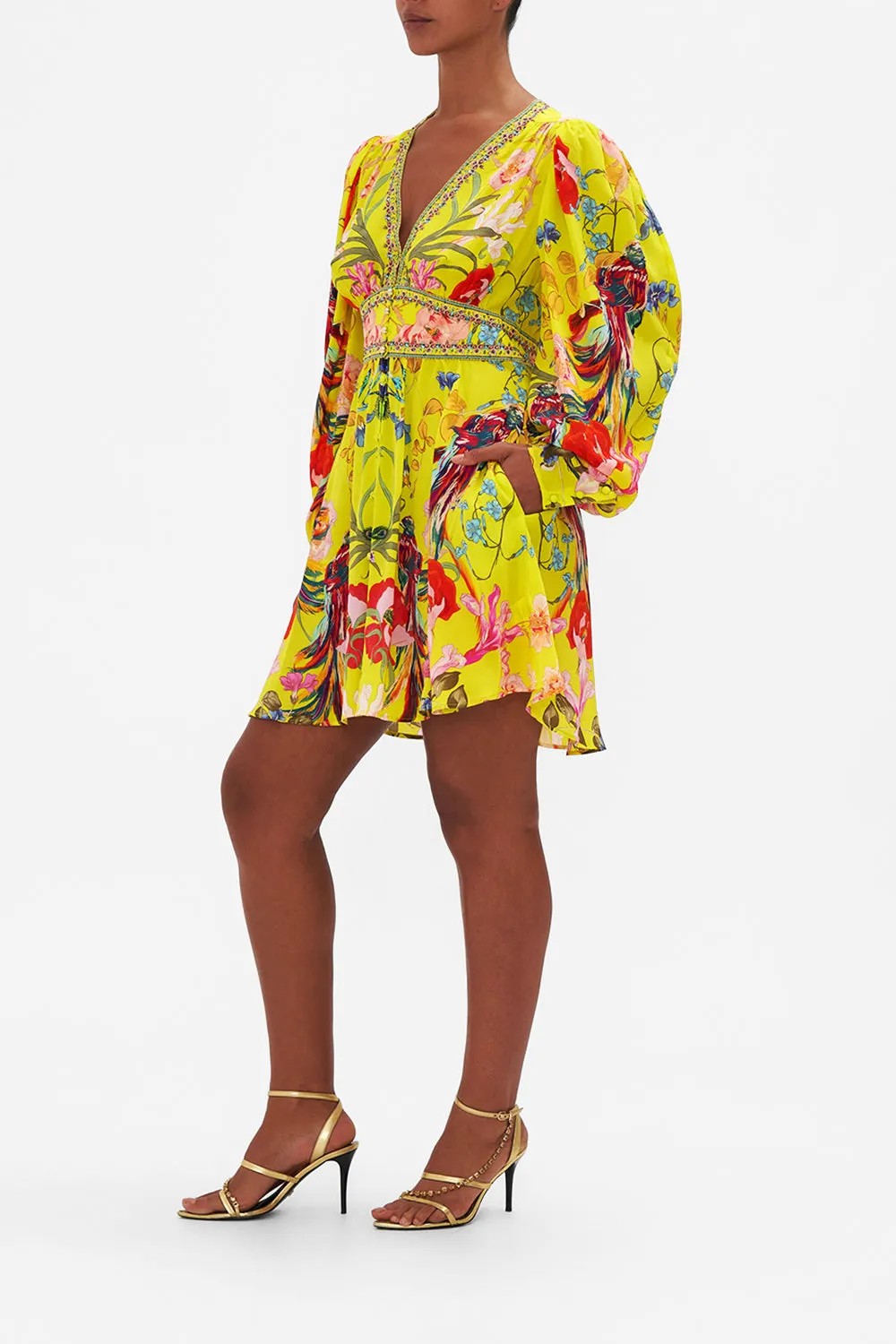 DROP SLEEVE DRESS WITH WAISTBAND PEACOCK PROUD sold by Camilla product image thumbnail 4