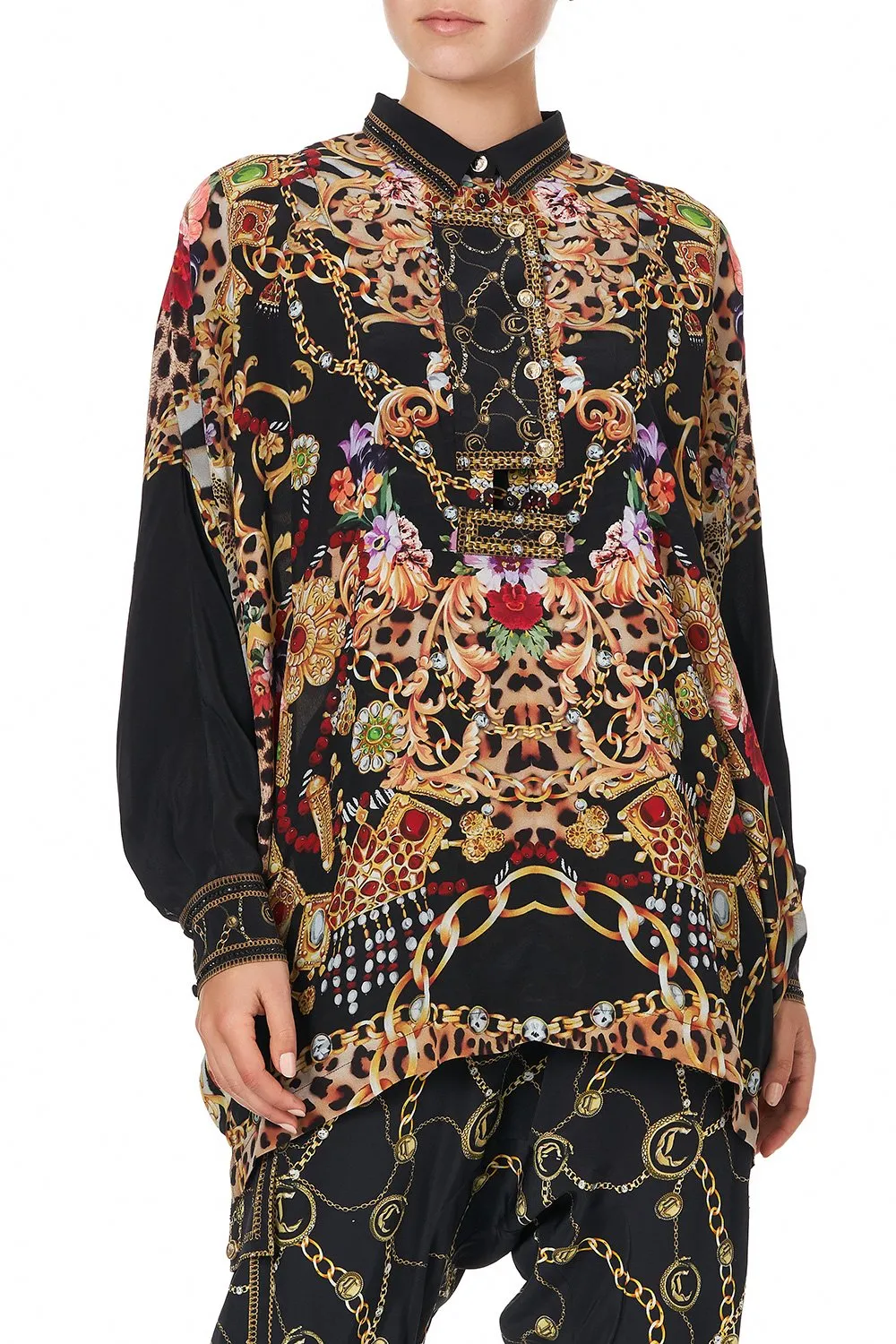 PANEL FRONT BATWING SHIRT A NIGHT IN THE 90S sold by Camilla product image thumbnail 5