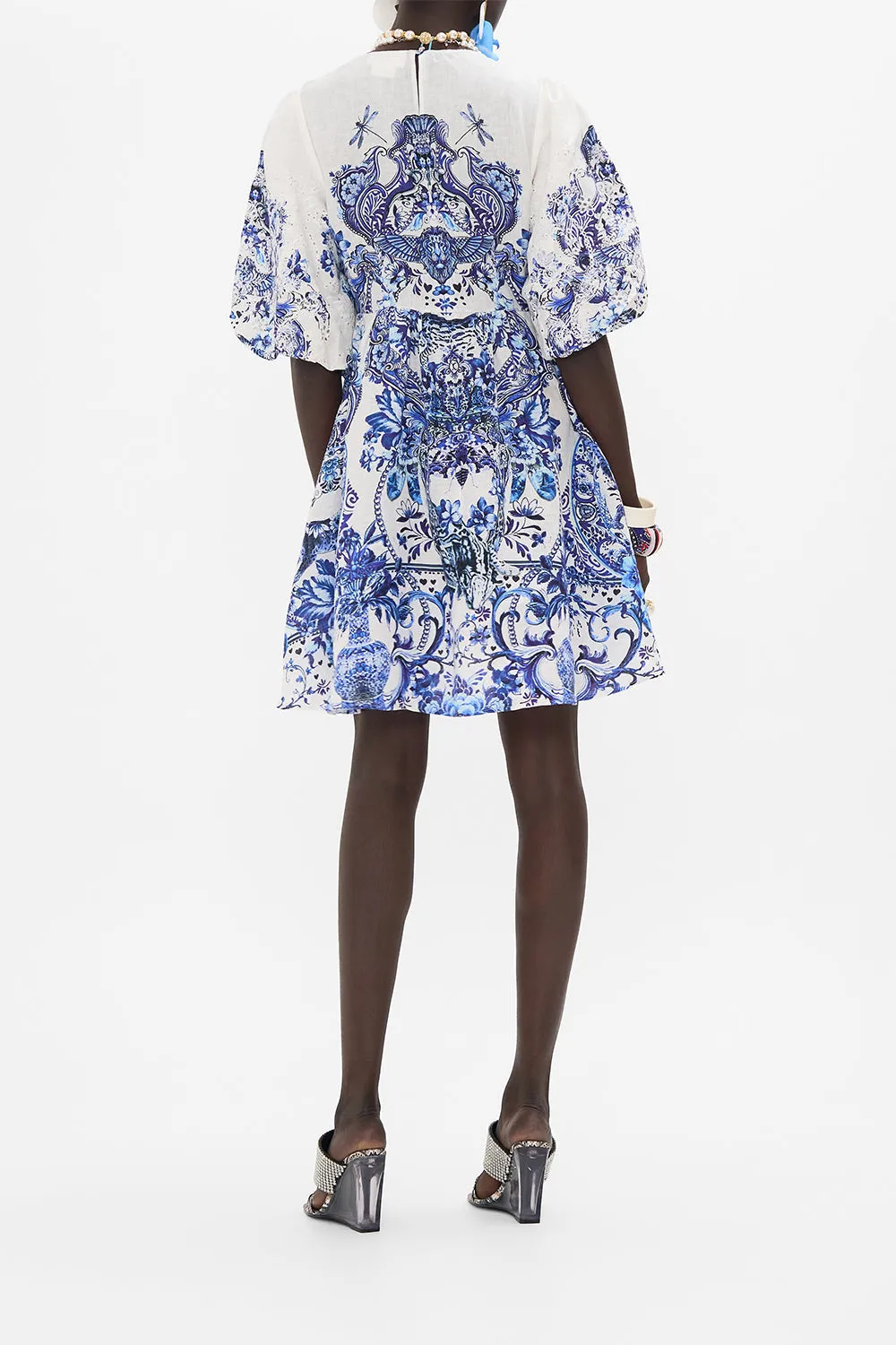 PUFF SLEEVE SHORT DRESS WITH BRODERIE DETAIL GLAZE AND GRAZE sold by Camilla product image thumbnail 2