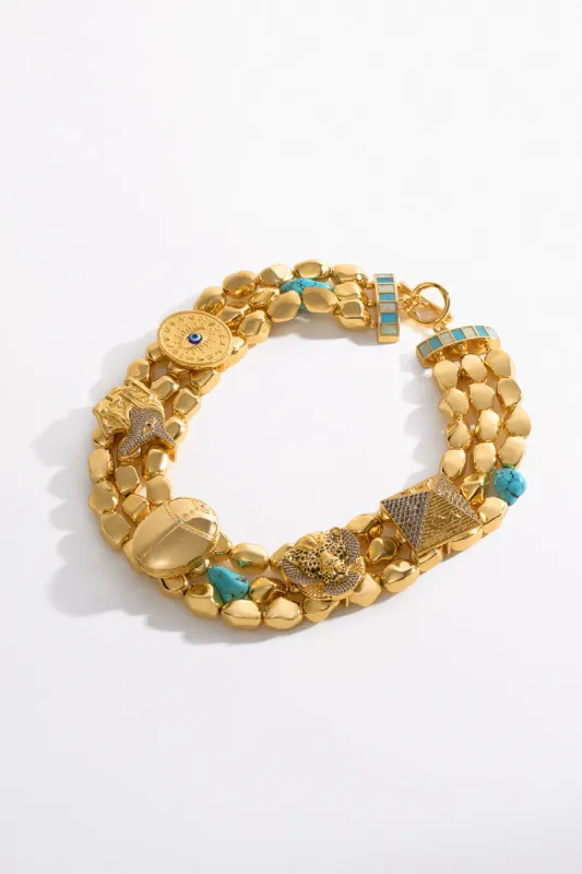 SACRED SYMBOLS STATEMENT NECKLACE GOLD sold by Camilla