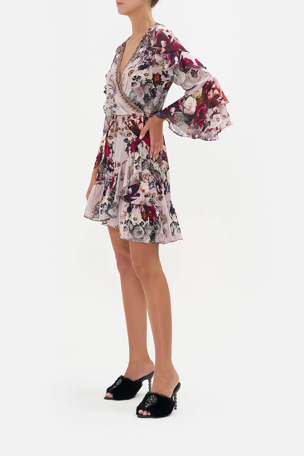 SHORT WRAP DRESS WITH RUFFLES GYPSY ROSE sold by Camilla product image thumbnail 4
